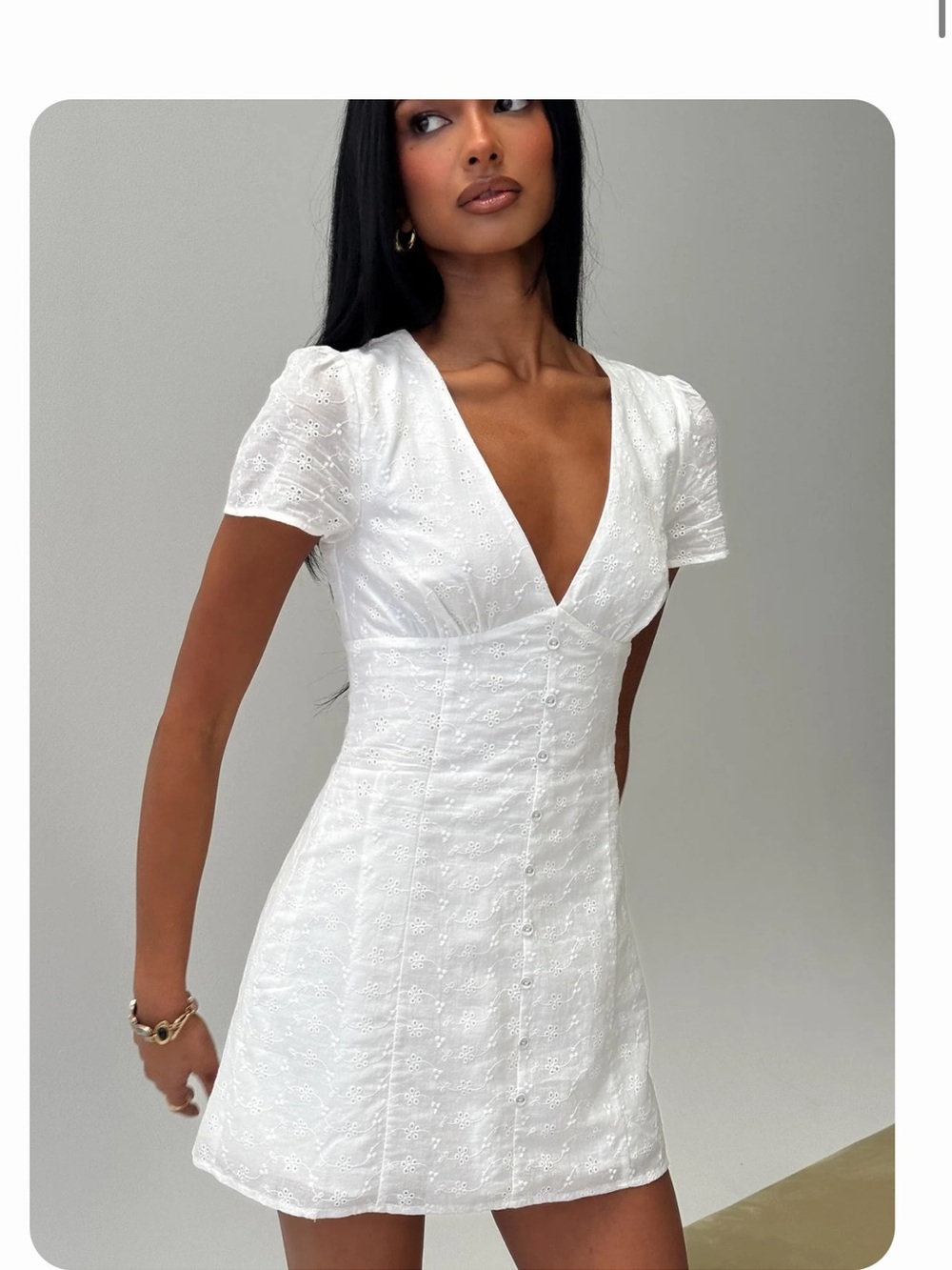 Princess Polly White lace V-Neck romper